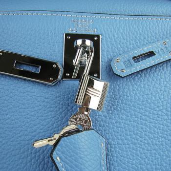 Hermes Kelly 6108 2way Cow Leather Blue