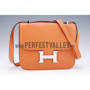 Replica Hermes Constance Orange with Silver Buckle