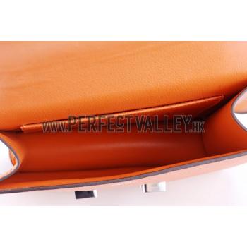 Replica Hermes Constance Orange with Silver Buckle