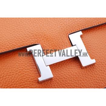 Replica Hermes Constance Orange with Silver Buckle