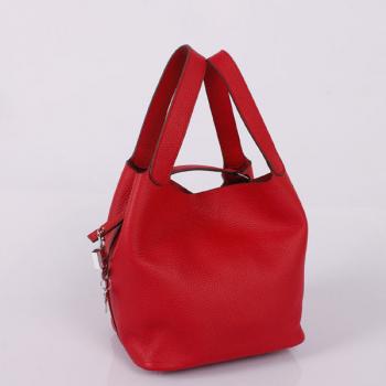 Cheap Hermes Picotin 1048 Handbag Lambskin Red