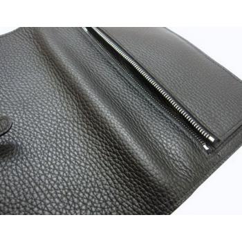 Hermes Wallet H2003 Ladies Cow Leather Black