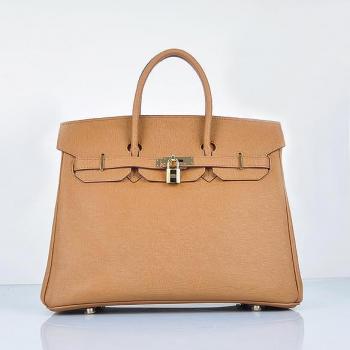 Replica Hermes Original leather 6089 Cow Leather Coffee Handbag