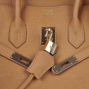 Replica Hermes Original leather 6089 Cow Leather Coffee Handbag