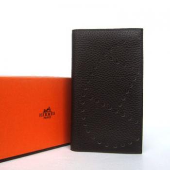 Hermes Wallet H2007 Ladies Cow Leather Coffee