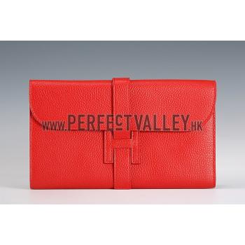 Hermes Jige Clutch Red 18926963