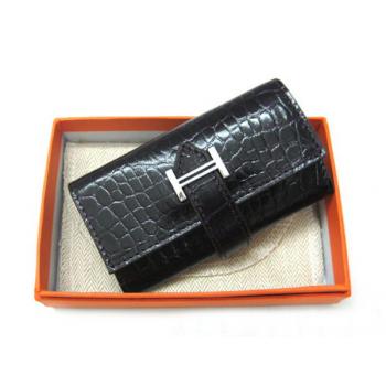 Hermes Wallet H1132 Accessory Crocodile Purple Replica