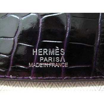 Hermes Wallet H1132 Accessory Crocodile Purple Replica