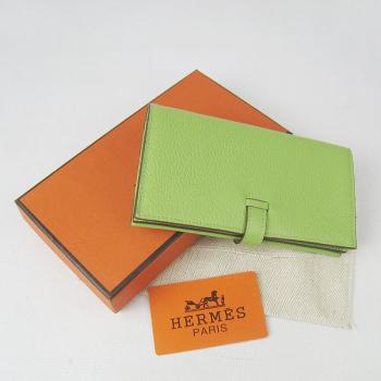 Hermes Wallet H015 Wallet Cow Leather Green