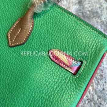 Replica Hermes Handbag Calfskin Green