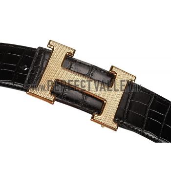 Hermes Alligator Black With Gold 