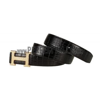 Hermes Alligator Black With Gold 