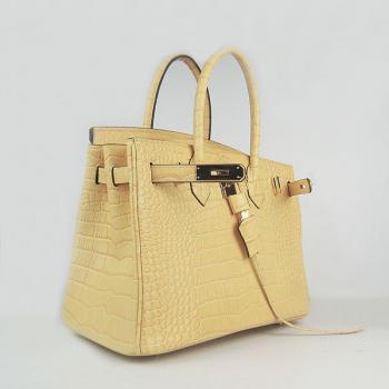 Hermes Birkin 6088 Handbag Crocodile Yellow Replica