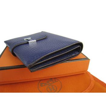 Cheap Hermes Wallet H006 Cow Leather Blue