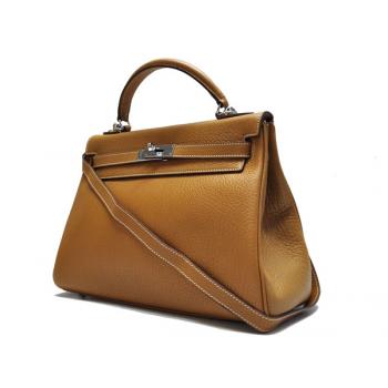 Hermes Kelly H1043 Cow Leather Coffee