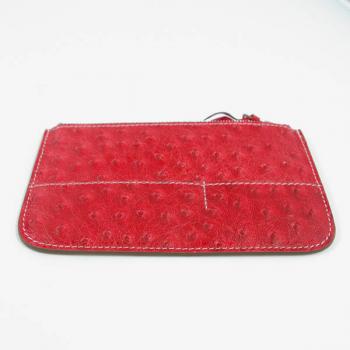 Hermes Wallet H001 Ladies Ostrich Skin Red