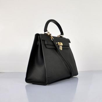 Hermes Original leather 6108 Ladies Black Handbag Replica