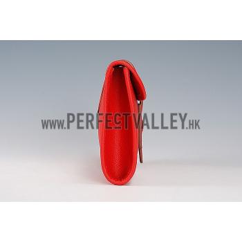 Hermes Jige Elan 29 Red Clutch 608014