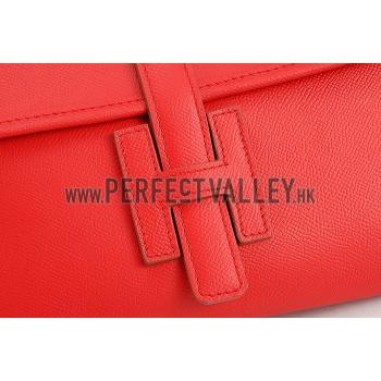 Hermes Jige Elan 29 Red Clutch 608014