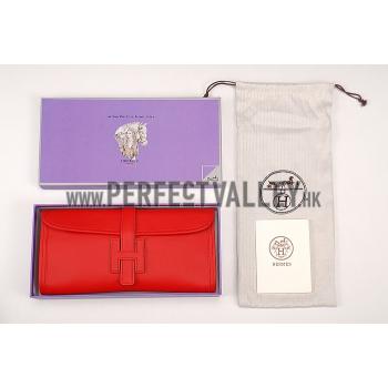 Hermes Jige Elan 29 Red Clutch 608014