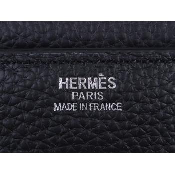 Hermes Kelly 1024 Handbag Cow Leather Black