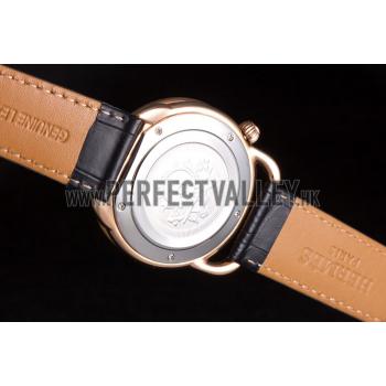 Replica Hermes  Croco Leather Strap Navy Dial 801404