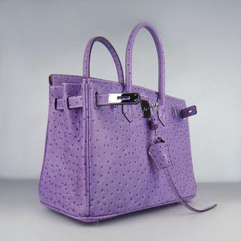 Hermes Birkin 6088 Ladies Ostrich Skin Purple Handbag