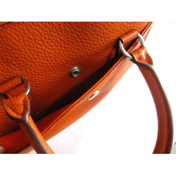 Hermes Briefcases H2097 Briefcase Cow Leather Orange Handbag