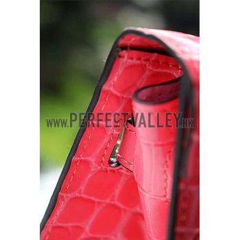 Hermes Kelly 28 Crocodile Leather Pink 608149