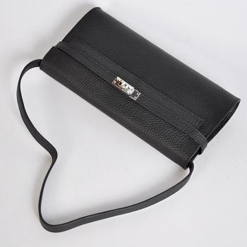 Hermes Kelly 60699 Cow Leather Black Bag Replica