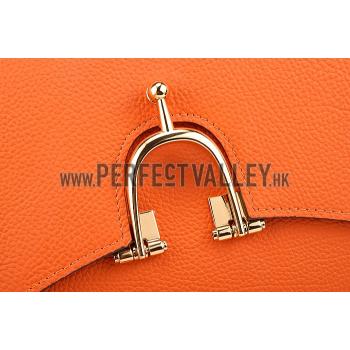 Hermes Stirrup Shoulder Bag Orange   608098 Replica