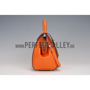 Hermes Stirrup Shoulder Bag Orange   608098 Replica