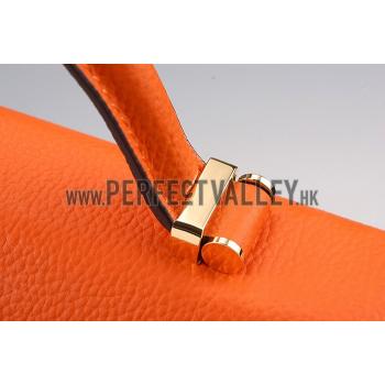 Hermes Stirrup Shoulder Bag Orange   608098 Replica