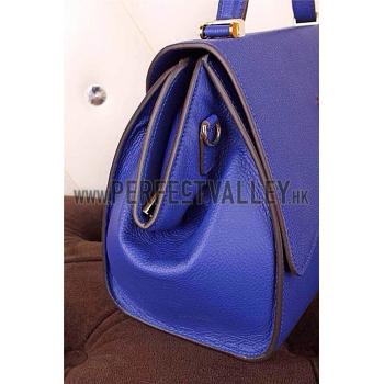 Hermes Stirrup Shoulder Bag Blue Electric 608093