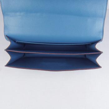 Hermes Constance H020 Ladies Cow Leather Blue Handbag