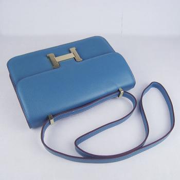 Hermes Constance H020 Ladies Cow Leather Blue Handbag