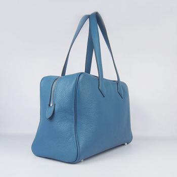 Hermes Bowling H2802 Ladies Lambskin Blue Handbag