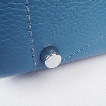 Hermes Bowling H2802 Ladies Lambskin Blue Handbag