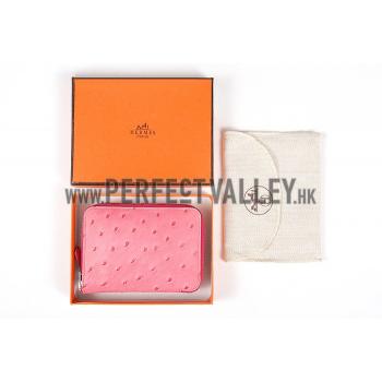 Hermes Azap Small Wallet Pink Leather 18926956 Replica