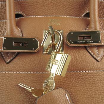 Hermes Birkin 6109 Cow Leather Coffee Handbag Replica