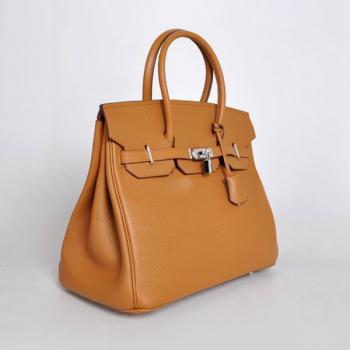 Hermes Birkin 6089 Cow Leather Coffee Handbag