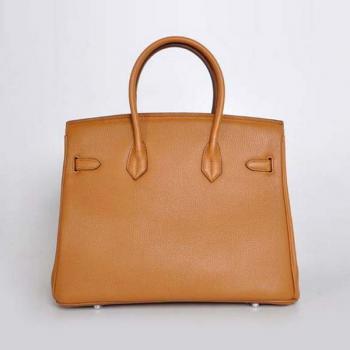 Hermes Birkin 6089 Cow Leather Coffee Handbag