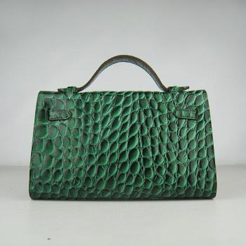 Cheap Hermes Clutches H008 Ladies Lizard Leather Green