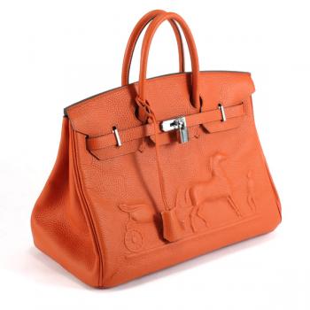 Cheap Hermes Birkin 1045 Ladies Cow Leather Orange Handbag