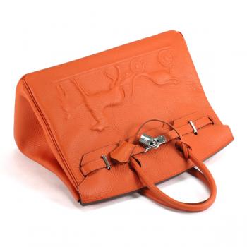 Cheap Hermes Birkin 1045 Ladies Cow Leather Orange Handbag