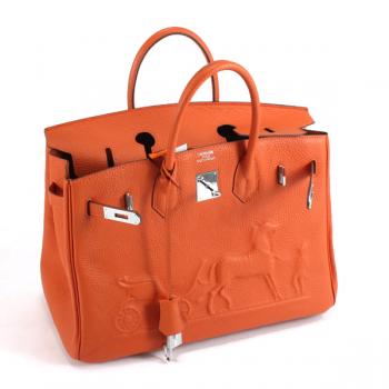 Cheap Hermes Birkin 1045 Ladies Cow Leather Orange Handbag