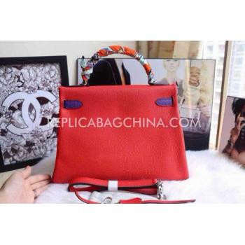 Hermes Kelly Calfskin Red Handbag