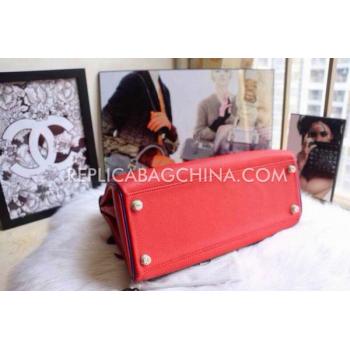 Hermes Kelly Calfskin Red Handbag