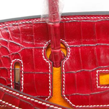 Hermes Birkin HB30 Handbag Crocodile Red