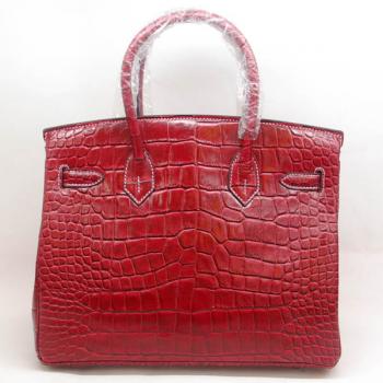 Hermes Birkin HB30 Handbag Crocodile Red